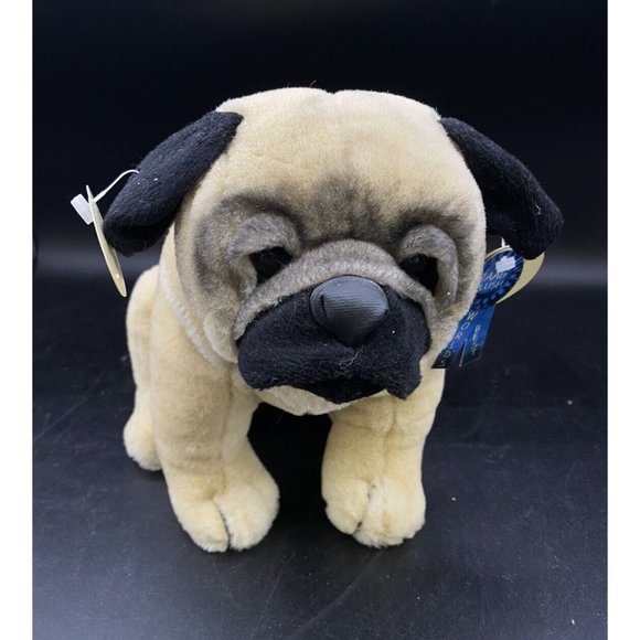 Jaag Pug Puppy Dog Plush Toy 2019 Doggie Tan & Black NWT - Picture 11 of 16